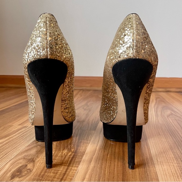 Velvet Platform & Sequin Body Heels - Picture 2 of 12